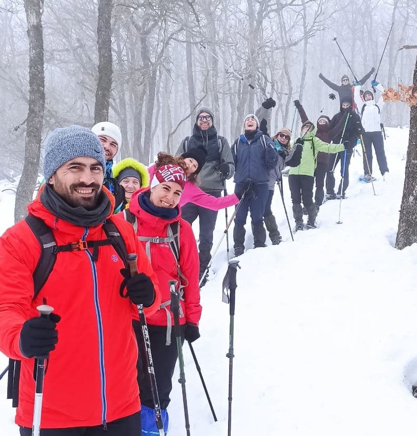 Snowshoeing route through the Campoo Mountains